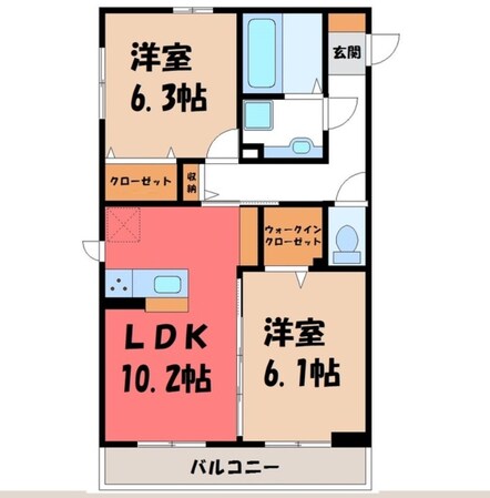 古河駅 徒歩3分 3階の物件間取画像